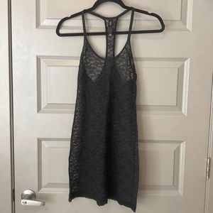 Black lace slip